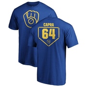 Men's Milwaukee Brewers Vinny Capra ＃64 RBI T-Shirt - Royal