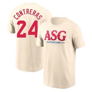 Men's Milwaukee Brewers William Contreras ＃24 Game 2024 All-Star Collection Legend T-Shirt - Cream