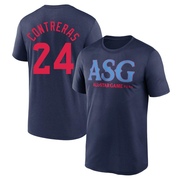 Men's Milwaukee Brewers William Contreras ＃24 Game 2024 All-Star Collection Legend T-Shirt - Navy