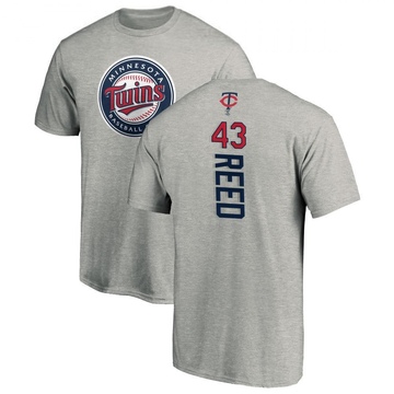 Men's Minnesota Twins Addison Reed ＃43 Backer T-Shirt Ash