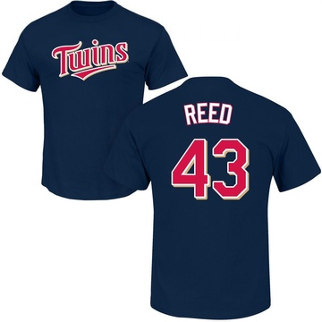 Men's Minnesota Twins Addison Reed ＃43 Roster Name & Number T-Shirt - Navy