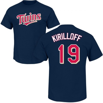 Men's Minnesota Twins Alex Kirilloff ＃19 Roster Name & Number T-Shirt - Navy