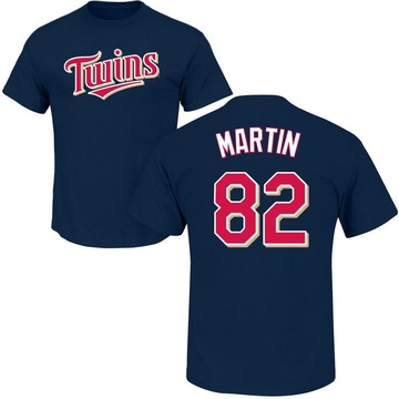 Men's Minnesota Twins Austin Martin ＃82 Roster Name & Number T-Shirt - Navy