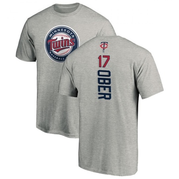 Men's Minnesota Twins Bailey Ober ＃17 Backer T-Shirt Ash