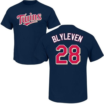 Men's Minnesota Twins Bert Blyleven ＃28 Roster Name & Number T-Shirt - Navy