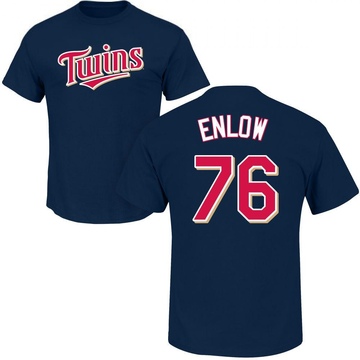 Men's Minnesota Twins Blayne Enlow ＃76 Roster Name & Number T-Shirt - Navy