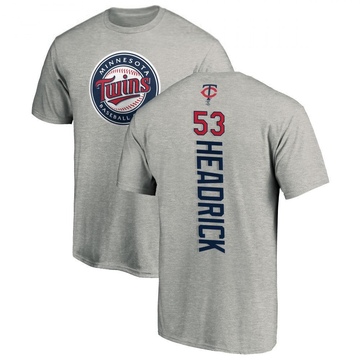 Men's Minnesota Twins Brent Headrick ＃53 Backer T-Shirt Ash