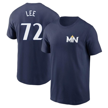 Men's Minnesota Twins Brooks Lee ＃72 2024 City Connect Fuse Name & Number T-Shirt - Navy