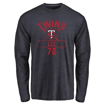 Men's Minnesota Twins Brooks Lee ＃72 Base Runner Long Sleeve T-Shirt - Navy