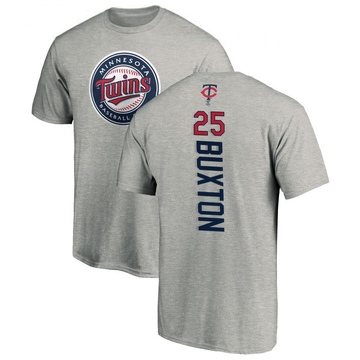 Men's Minnesota Twins Byron Buxton ＃25 Backer T-Shirt Ash