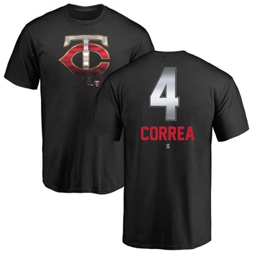 Men's Minnesota Twins Carlos Correa ＃4 Midnight Mascot T-Shirt - Black