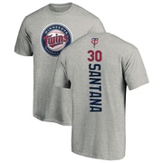 Men's Minnesota Twins Carlos Santana ＃30 Backer T-Shirt Ash