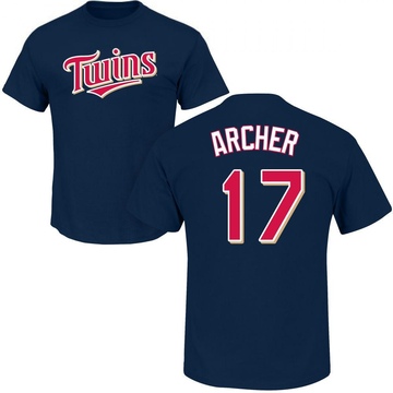 Men's Minnesota Twins Chris Archer ＃17 Roster Name & Number T-Shirt - Navy