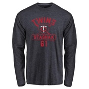 Men's Minnesota Twins Cody Stashak ＃61 Base Runner Long Sleeve T-Shirt - Navy