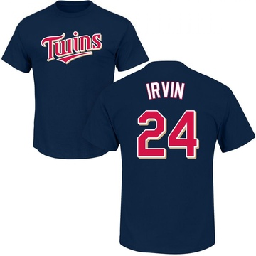 Men's Minnesota Twins Cole Irvin ＃24 Roster Name & Number T-Shirt - Navy