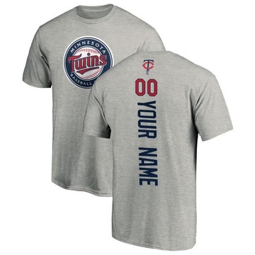 Men's Minnesota Twins Custom ＃00 Backer T-Shirt Ash