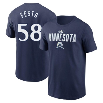 Men's Minnesota Twins David Festa ＃58 2024 City Connect Graphic Name & Number T-Shirt - Navy