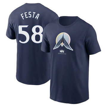 Men's Minnesota Twins David Festa ＃58 2024 City Connect Name & Number T-Shirt - Navy