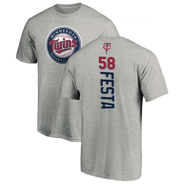 Men's Minnesota Twins David Festa ＃58 Backer T-Shirt Ash