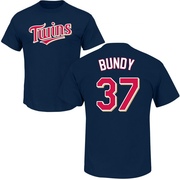 Men's Minnesota Twins Dylan Bundy ＃37 Roster Name & Number T-Shirt - Navy