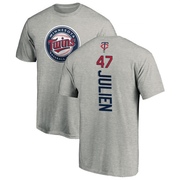 Men's Minnesota Twins Edouard Julien ＃47 Backer T-Shirt Ash