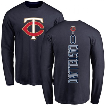 Men's Minnesota Twins Eiberson Castellano ＃0 Backer Long Sleeve T-Shirt - Navy