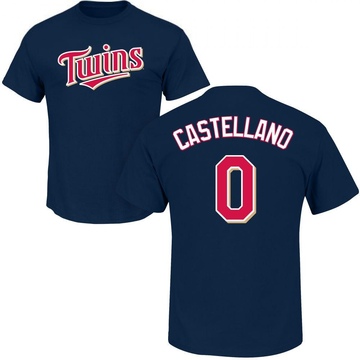 Men's Minnesota Twins Eiberson Castellano ＃0 Roster Name & Number T-Shirt - Navy