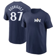 Men's Minnesota Twins Emmanuel Rodriguez ＃87 2024 City Connect Fuse Name & Number T-Shirt - Navy