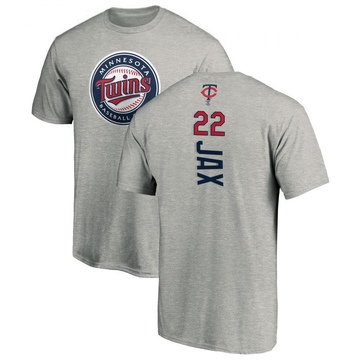 Men's Minnesota Twins Griffin Jax ＃22 Backer T-Shirt Ash