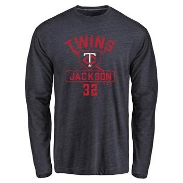 Men's Minnesota Twins Jay Jackson ＃32 Base Runner Long Sleeve T-Shirt - Navy