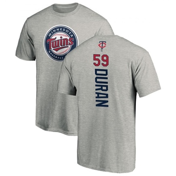 Men's Minnesota Twins Jhoan Duran ＃59 Backer T-Shirt Ash