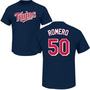 Men's Minnesota Twins Jhon Romero ＃50 Roster Name & Number T-Shirt - Navy