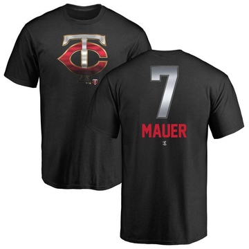 Men's Minnesota Twins Joe Mauer ＃7 Midnight Mascot T-Shirt - Black