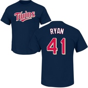 Men's Minnesota Twins Joe Ryan ＃41 Roster Name & Number T-Shirt - Navy