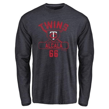 Men's Minnesota Twins Jorge Alcala ＃66 Base Runner Long Sleeve T-Shirt - Navy