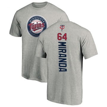 Men's Minnesota Twins Jose Miranda ＃64 Backer T-Shirt Ash