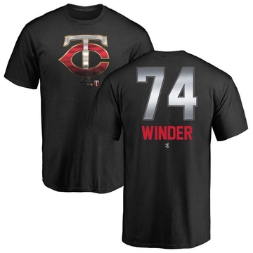 Men's Minnesota Twins Josh Winder ＃74 Midnight Mascot T-Shirt - Black