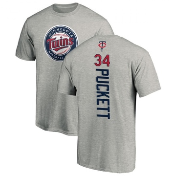 Men's Minnesota Twins Kirby Puckett ＃34 Backer T-Shirt Ash