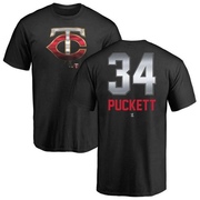 Men's Minnesota Twins Kirby Puckett ＃34 Midnight Mascot T-Shirt - Black