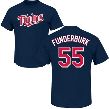 Men's Minnesota Twins Kody Funderburk ＃55 Roster Name & Number T-Shirt - Navy