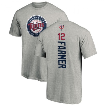 Men's Minnesota Twins Kyle Farmer ＃12 Backer T-Shirt Ash