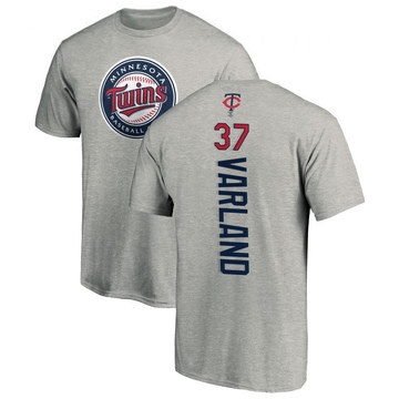 Men's Minnesota Twins Louie Varland ＃37 Backer T-Shirt Ash