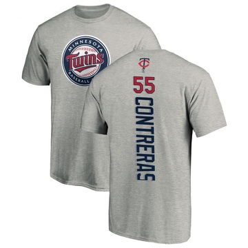 Men's Minnesota Twins Mark Contreras ＃55 Backer T-Shirt Ash