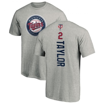 Men's Minnesota Twins Michael Taylor ＃2 Backer T-Shirt Ash