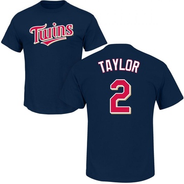 Men's Minnesota Twins Michael Taylor ＃2 Roster Name & Number T-Shirt - Navy