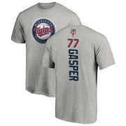 Men's Minnesota Twins Mickey Gasper ＃77 Backer T-Shirt Ash