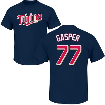 Men's Minnesota Twins Mickey Gasper ＃77 Roster Name & Number T-Shirt - Navy