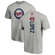 Men's Minnesota Twins Pablo Lopez ＃49 Backer T-Shirt Ash