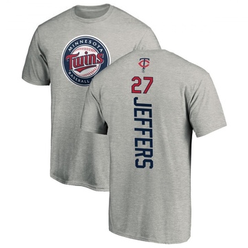 Men's Minnesota Twins Ryan Jeffers ＃27 Backer T-Shirt Ash