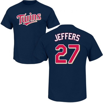 Men's Minnesota Twins Ryan Jeffers ＃27 Roster Name & Number T-Shirt - Navy